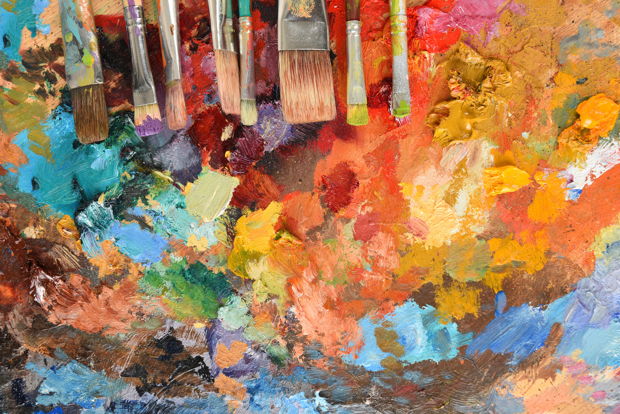 Artist Paintbrushes On Palette Art House 7