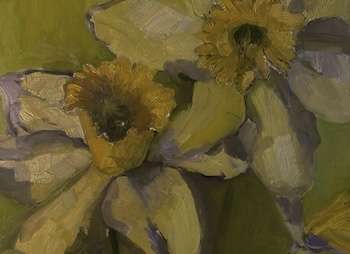 Daffodil oil painting by Anne Browne